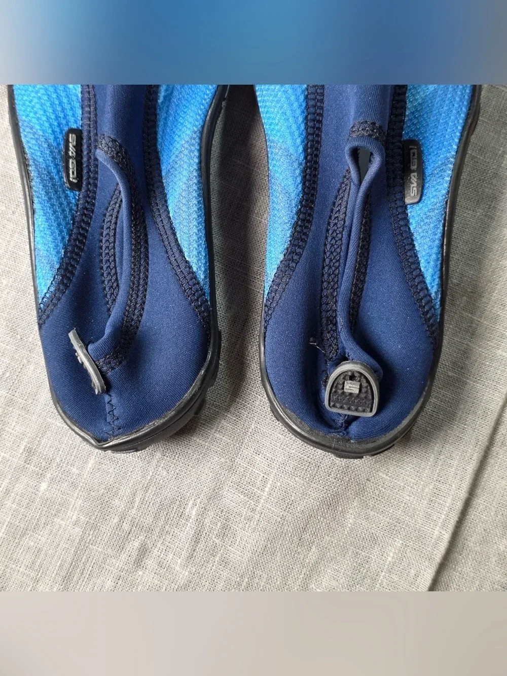 SURF GO Water Shoes Blue Mesh Neoprene Aqua Socks Beach Pool Surfing Unisex 9.5